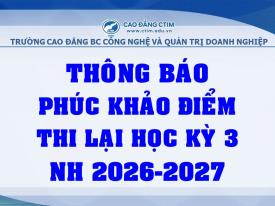 Thông báo về việc phúc khảo điểm thi lại học kỳ 3 năm học 2025-2026